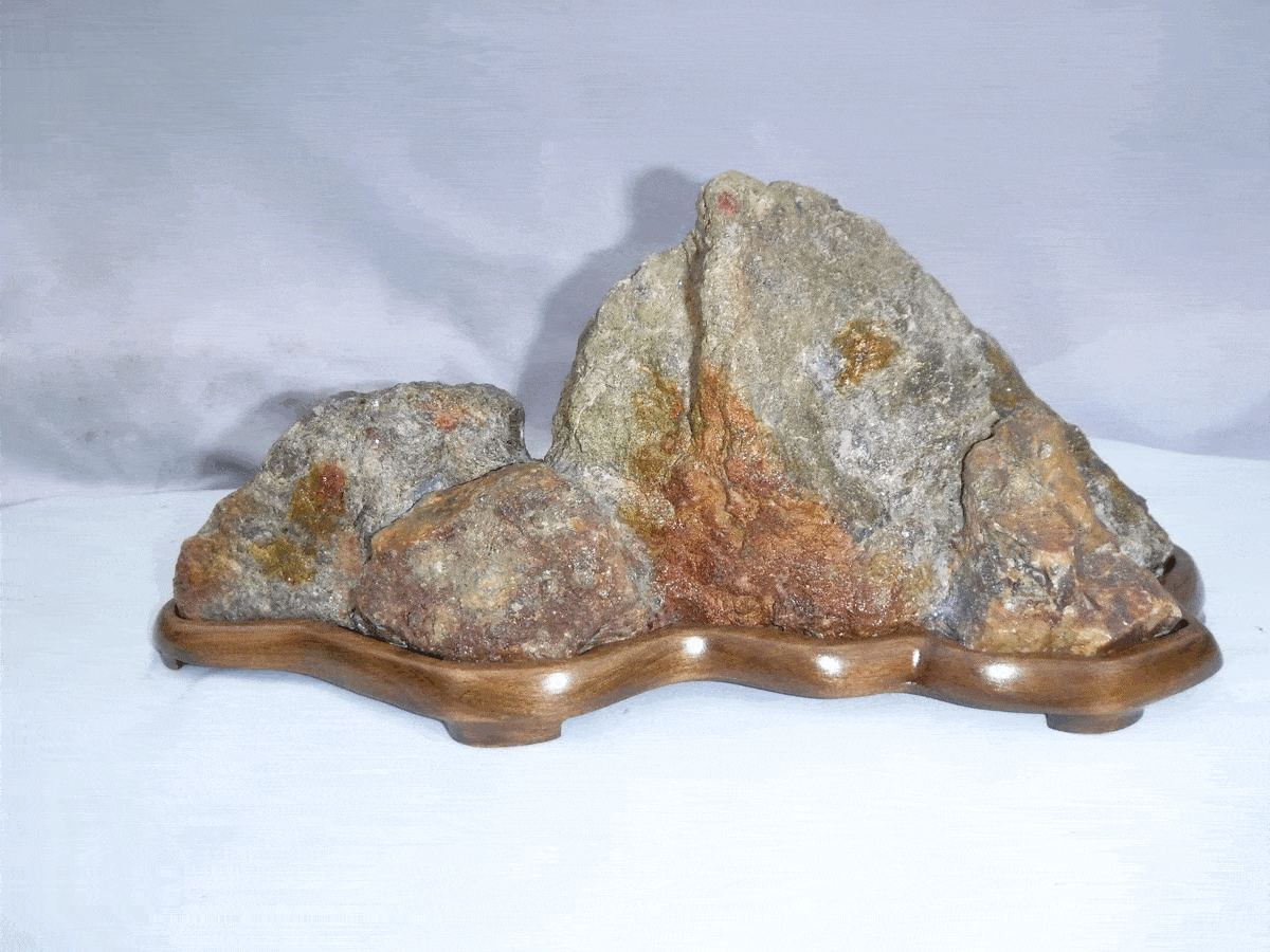 DaSu Bonsai Studios Suiseki Green Viewing Stone Beautiful Mountain Large